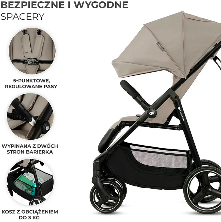 Прогулянкова коляска Kinderkraft Trig 3 Stone Beige