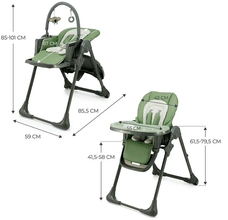 Стільчик для годування Kinderkraft Tummie Green