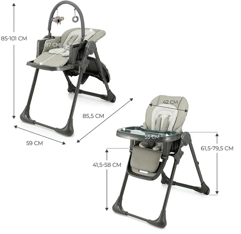 Стільчик для годування Kinderkraft Tummie Grey