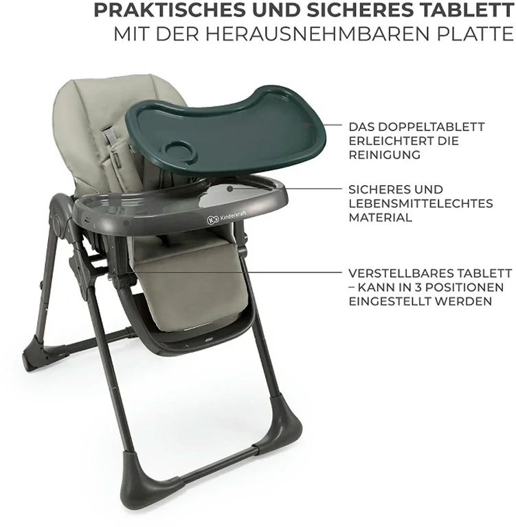 Стільчик для годування Kinderkraft Tummie Grey