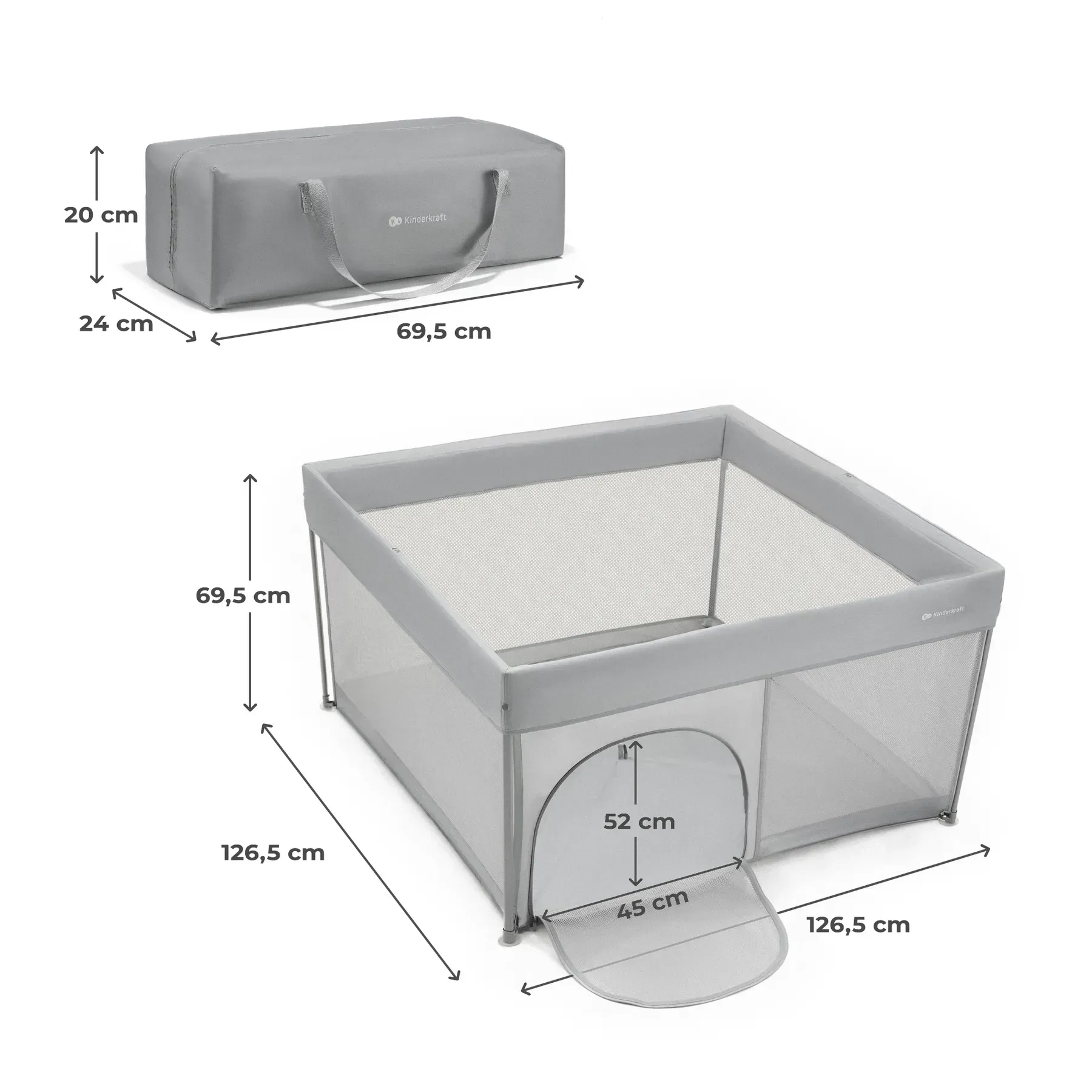 Манеж Kinderkraft Ziki Grey