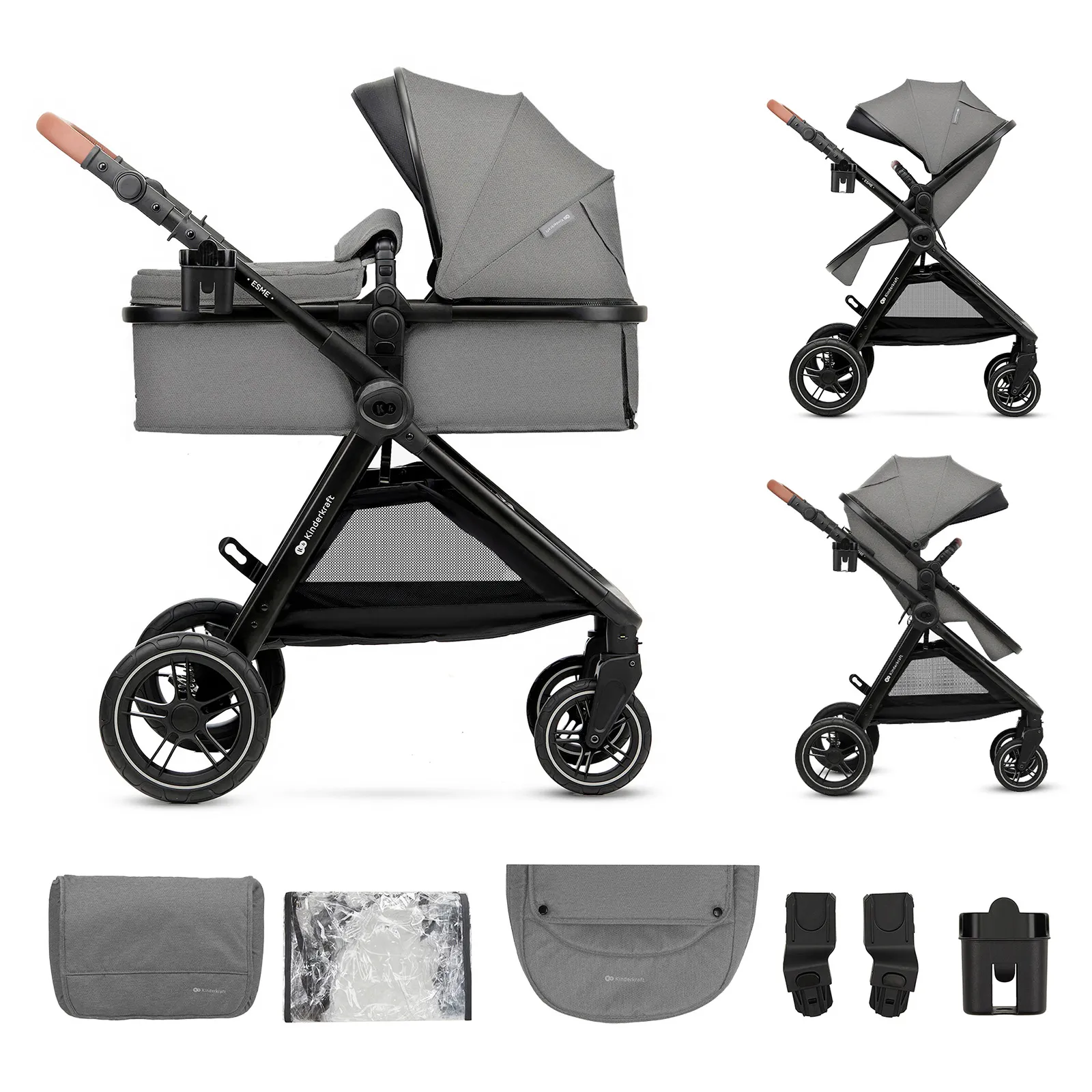 Коляска 2 в 1 Kinderkraft Esme Grey
