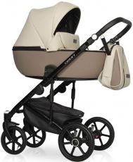 Детская коляска 2 в 1 Riko Ozon Ecco 25, (коричневая кожа – бежевая кожа)