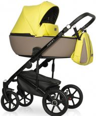 Детская коляска 2 в 1 Riko Ozon Ecco 26, (коричневая кожа – желтая кожа)