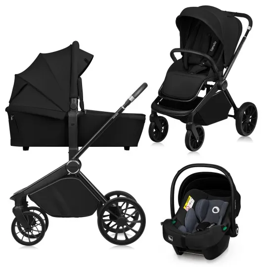 Коляска 3 в 1 Lionelo Mika Plus Black Onyx