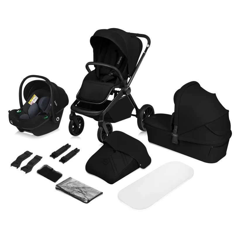 Коляска 3 в 1 Lionelo Mika Plus Black Onyx