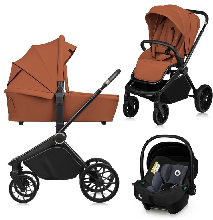 Коляска 3 в 1 Lionelo Mika Plus Brown Rust