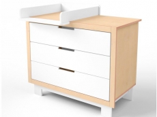 Комод с пеленальным столиком Indigowood Blocks white / natural wood