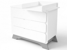 Комод с пеленальным столиком IndigoWood Nova gray / white