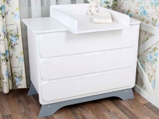 Комод з пеленальним столиком IndigoWood Nova gray / white