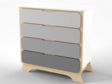 Комод с пеленальным столиком IndigoWood Nova gray / white / natural wood