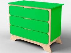 Комод з пеленальним столиком IndigoWood Nova wood / green