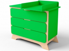 Комод с пеленальным столиком IndigoWood Nova wood / green