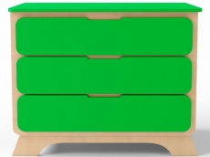 Комод з пеленальним столиком IndigoWood Nova wood / green