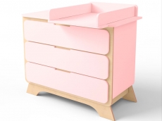 Комод с пеленальным столиком IndigoWood Nova wood / Pink