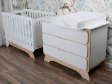 Комод з пеленальним столиком IndigoWood Nova wood / white