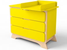 Комод с пеленальным столиком IndigoWood Nova wood / yellow