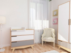 Комод з пеленальним столиком Indigowood Scandic white / gray
