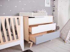 Комод з пеленальним столиком Indigowood Scandic white / gray