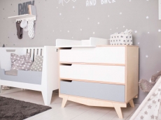 Комод з пеленальним столиком Indigowood Scandic white / gray