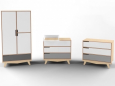 Комод з пеленальним столиком Indigowood Scandic white / gray