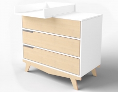 Комод с пеленальным столиком Indigowood Scandic white / natural wood