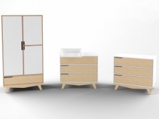 Комод з пеленальним столиком Indigowood Scandic white / natural wood