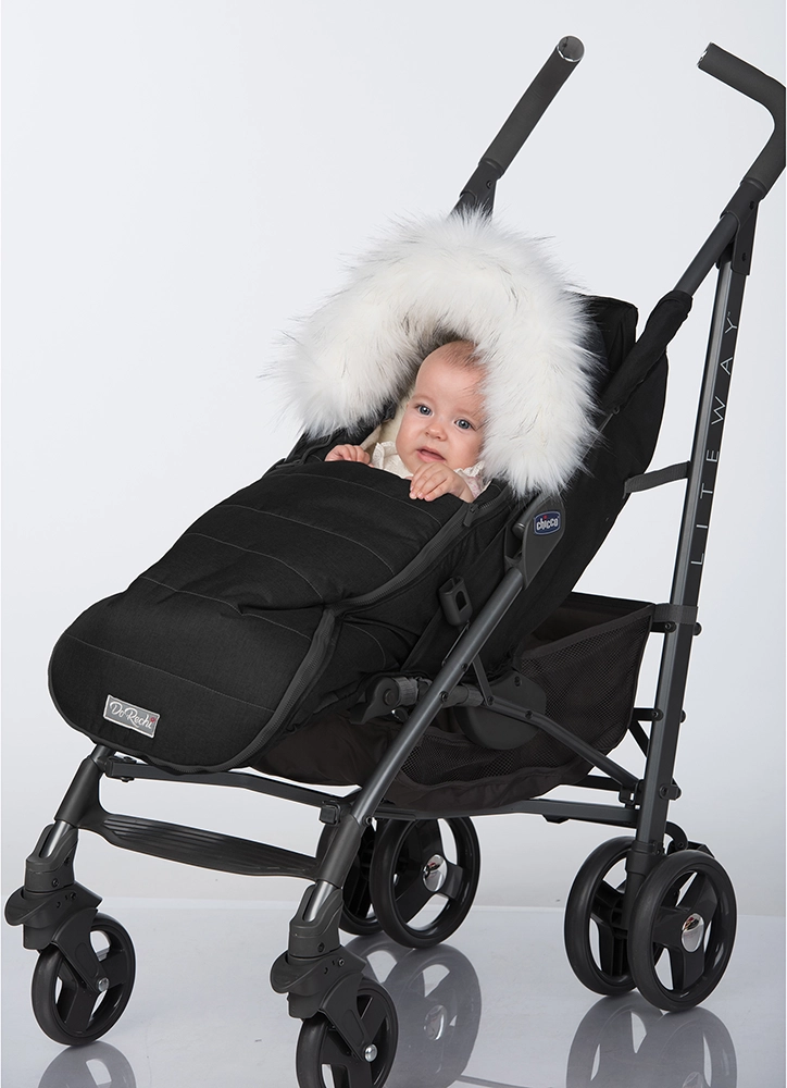 Детский конверт на овчине ДоРечі Baby XS Черный, (-20°C)