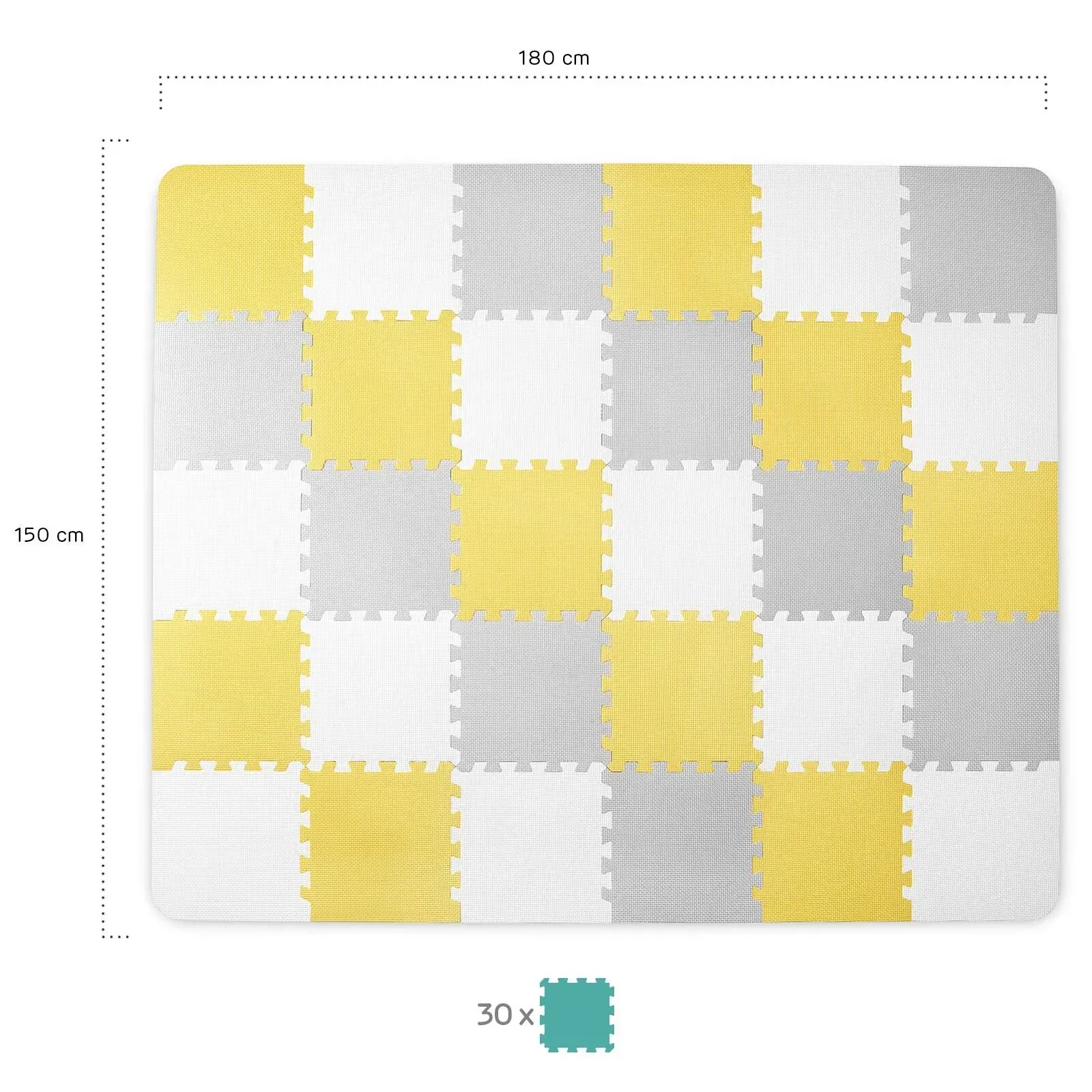 Коврик-пазл Kinderkraft Luno Yellow, 30 элементов