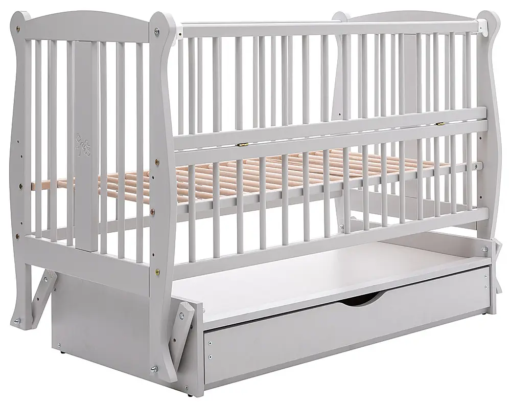 Ліжко Babyroom Грація DGMYO-3 маятник, ящик, відкидний бік, бук, сірий