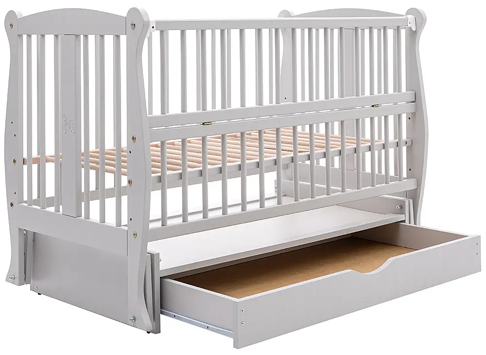 Ліжко Babyroom Грація DGMYO-3 маятник, ящик, відкидний бік, бук, сірий