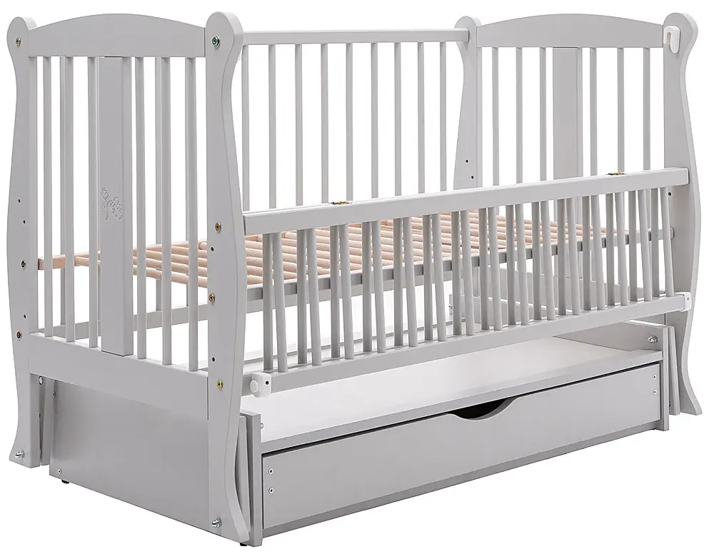 Ліжко Babyroom Грація DGMYO-3 маятник, ящик, відкидний бік, бук, сірий