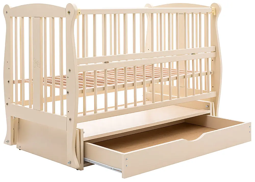 Ліжко Babyroom Грація DGMYO-3 маятник, ящик, відкидний бік, бук, слонова кістка