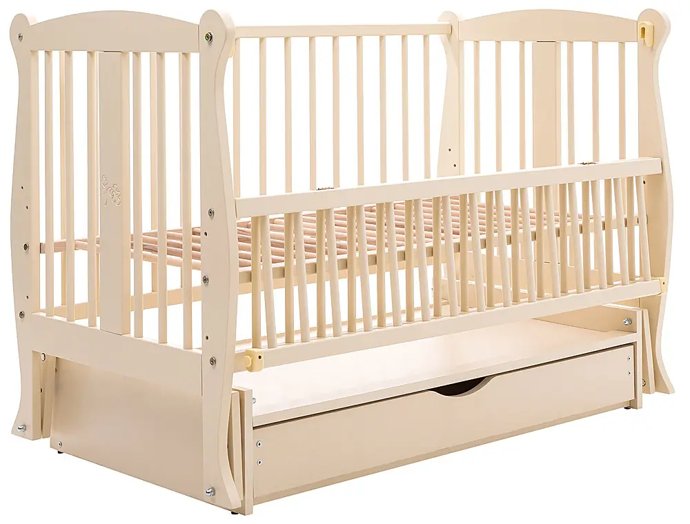Ліжко Babyroom Грація DGMYO-3 маятник, ящик, відкидний бік, бук, слонова кістка