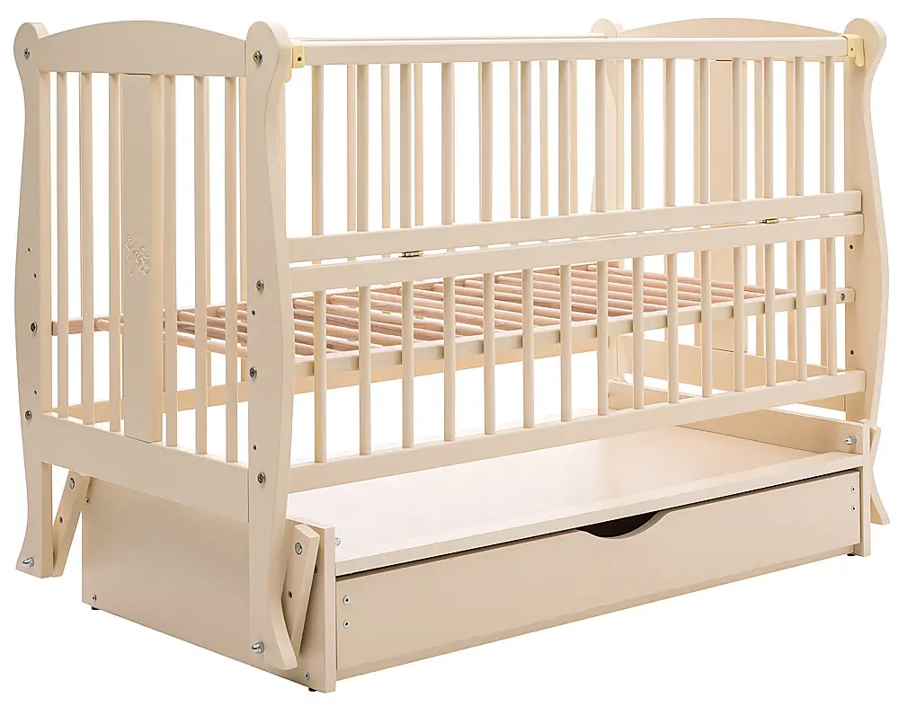 Ліжко Babyroom Грація DGMYO-3 маятник, ящик, відкидний бік, бук, слонова кістка