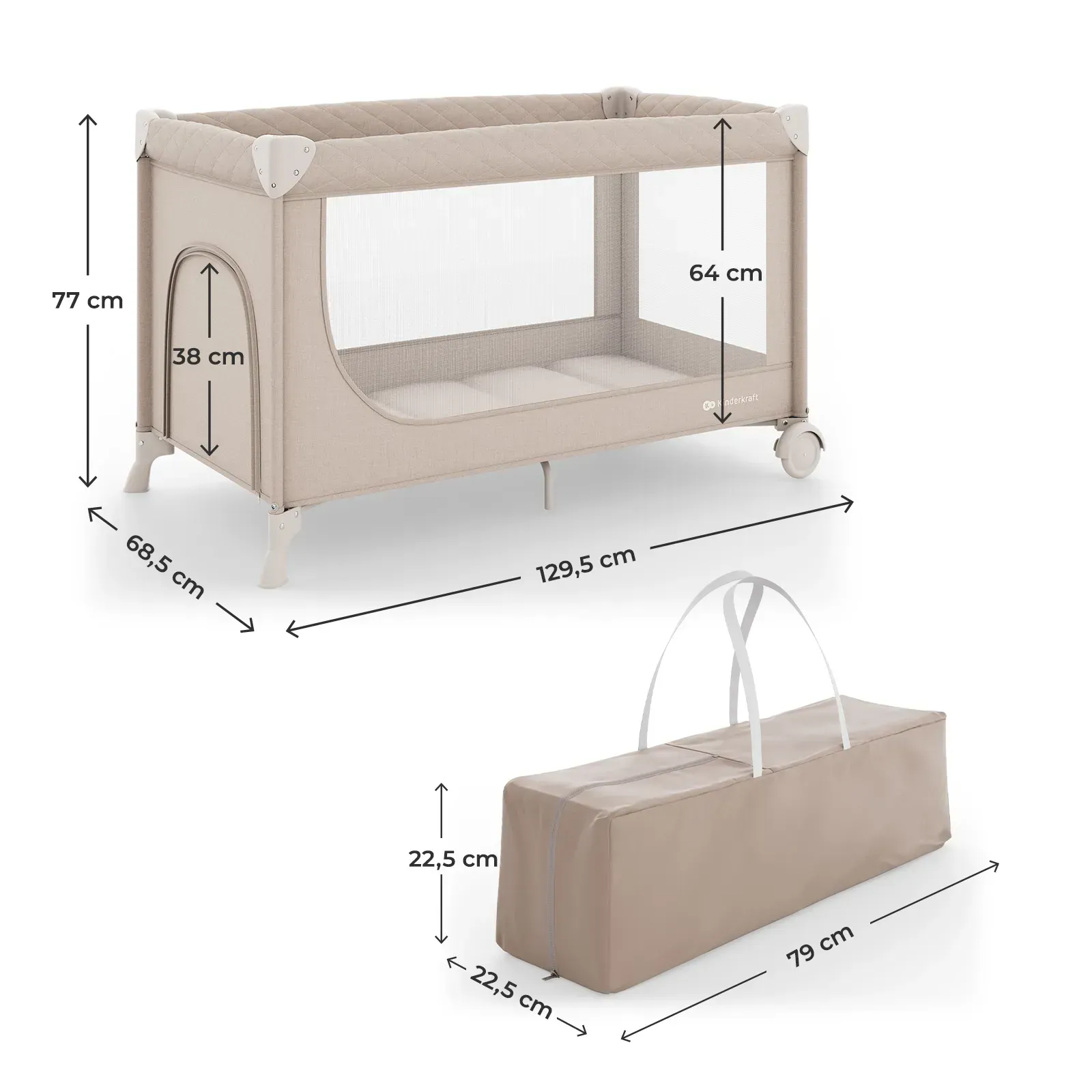 Ліжко-манеж Kinderkraft Leody Up Beige