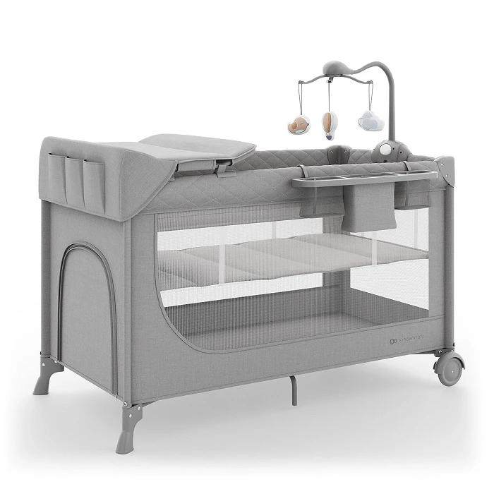 Кровать-манеж с пеленатором Kinderkraft Leody Up Grey