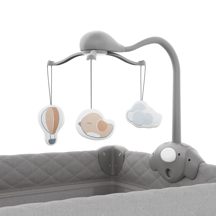 Ліжко-манеж із пеленатором Kinderkraft Leody Up Grey