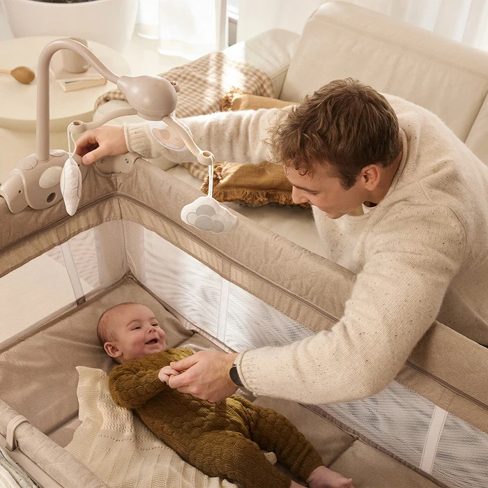 Ліжко-манеж із пеленатором Kinderkraft Leody Up Grey