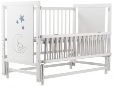 Дитяче ліжко Babyroom Ведмедик M-02 маятник, відкидний бік бук білий