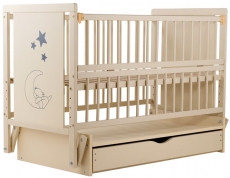 Дитяче ліжко Babyroom Ведмедик M-03 маятник, ящик, відкидний бік бук слонова кістка