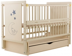 Детская кроватка Babyroom Медвежонок M-03 маятник, ящик, откидной бок бук слоновая кость