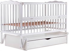 Дитяче ліжко Babyroom Веселка маятник, ящик, відкидний бік DVMYO-3 бук білий