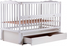 Дитяче ліжко Babyroom Веселка маятник, ящик, відкидний бік DVMYO-3 бук білий