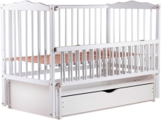 Дитяче ліжко Babyroom Веселка маятник, ящик, відкидний бік DVMYO-3 бук білий