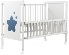 Дитяче ліжко Babyroom Зірочка Z-01 відкидний бік, колеса бук білий