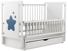 Дитяче ліжко Babyroom Зірочка Z-03 маятник, ящик, відкидний бік бук білий