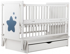 Дитяче ліжко Babyroom Зірочка Z-03 маятник, ящик, відкидний бік бук білий