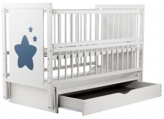 Дитяче ліжко Babyroom Зірочка Z-03 маятник, ящик, відкидний бік бук білий