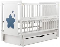 Детская кроватка Babyroom Звездочка Z-03 маятник, ящик, откидной бок  бук белый